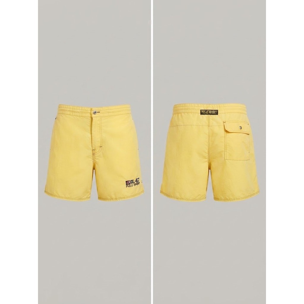 Vintage Polo Sport Ralph Lauren Shorts Mens 36 Yellow RL-67 Utility Y2K Gorpcore